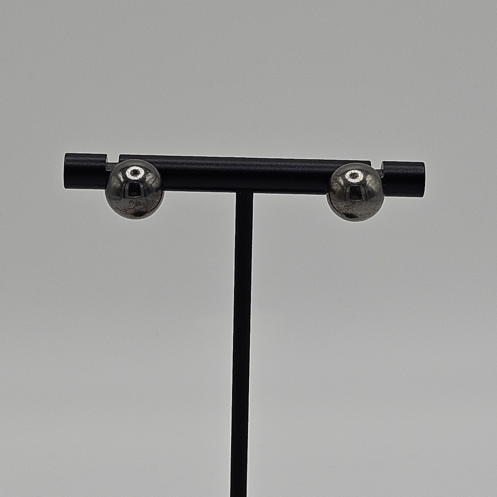 large gunmetal ball stud earrings